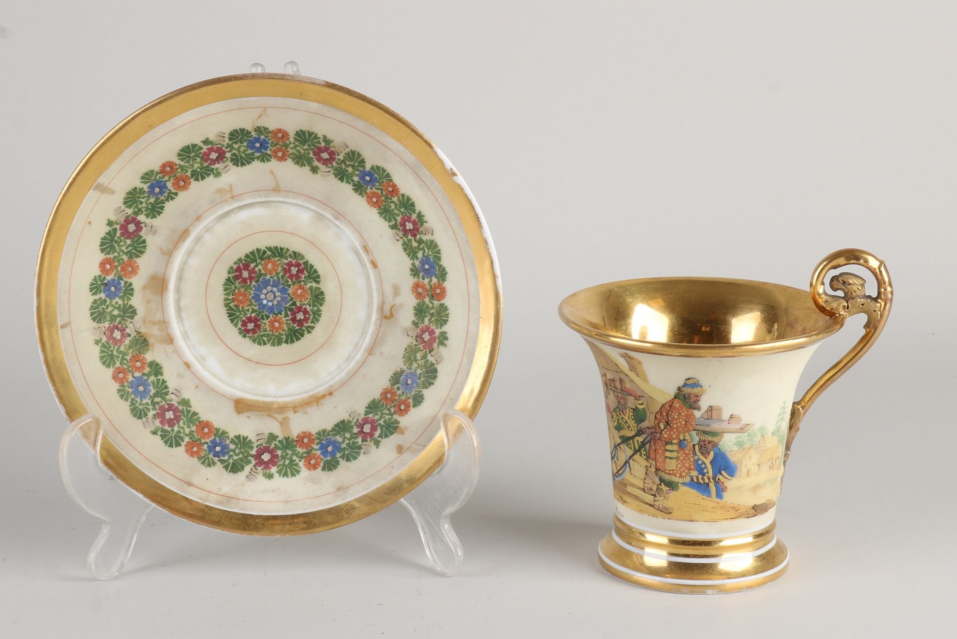 French gold plated cup/saucer - Image 2 of 3