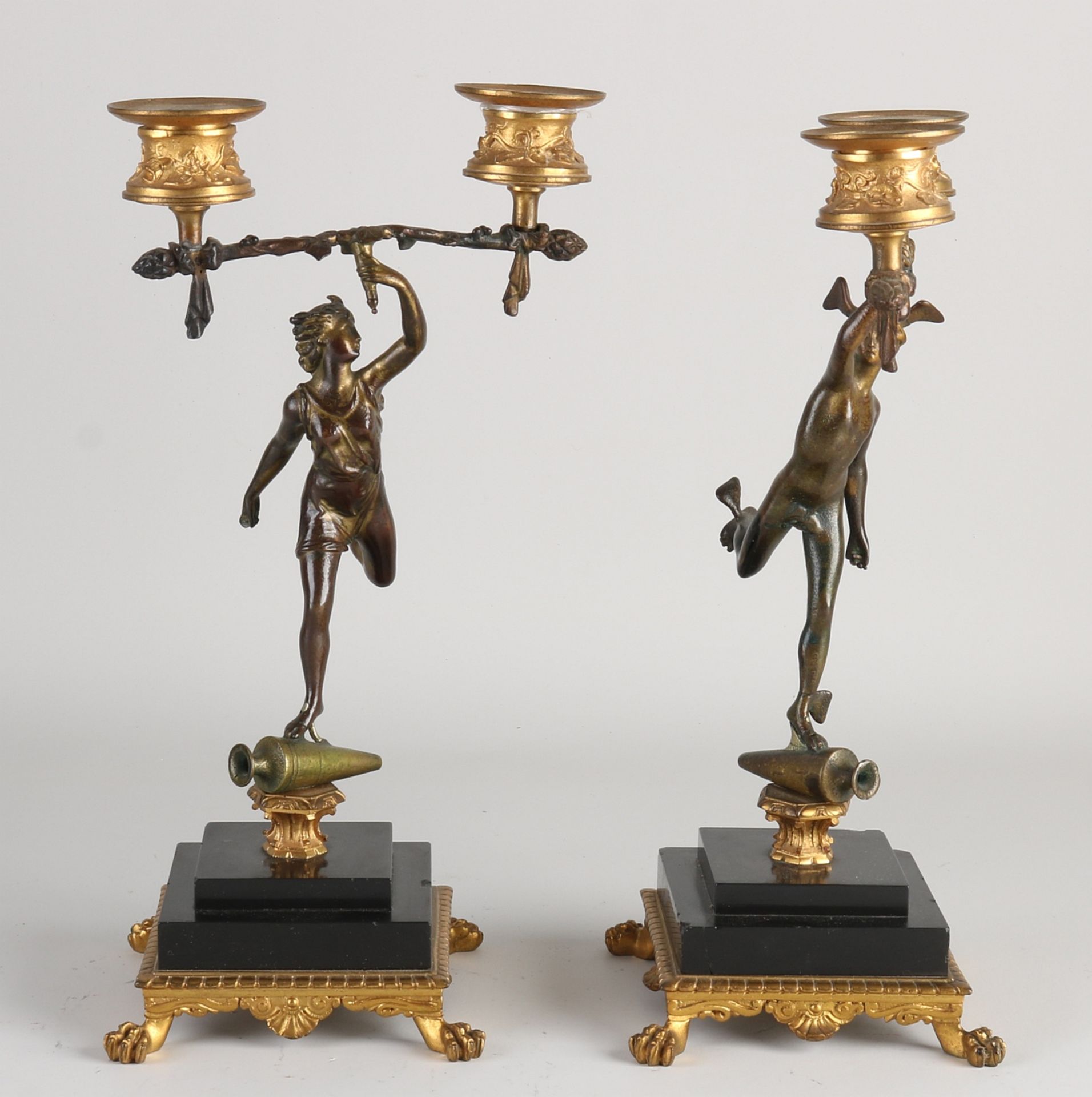 Two French bronze candlesticks, 1860 - Image 2 of 2