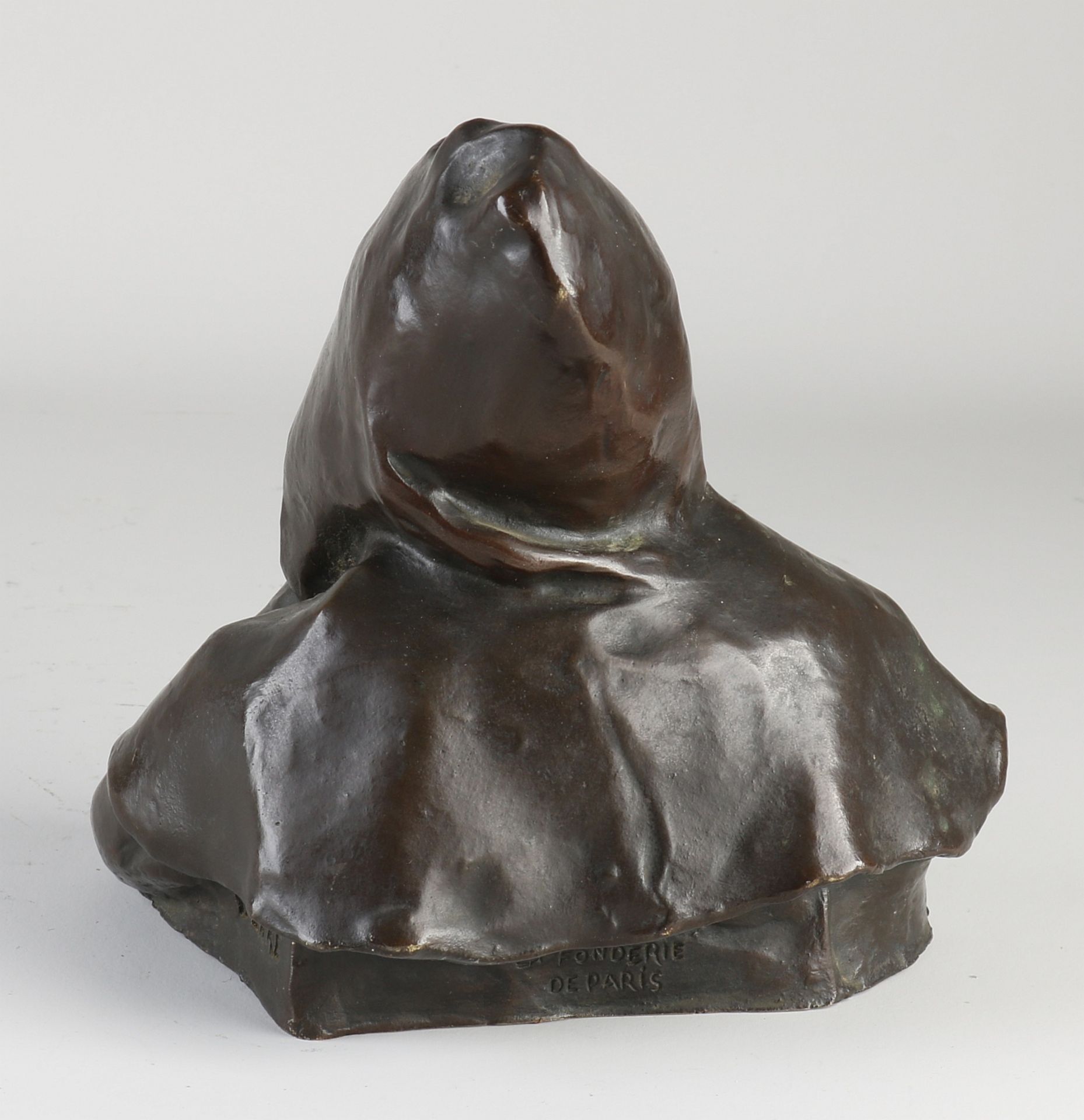 antique bronze bust, - Image 2 of 2