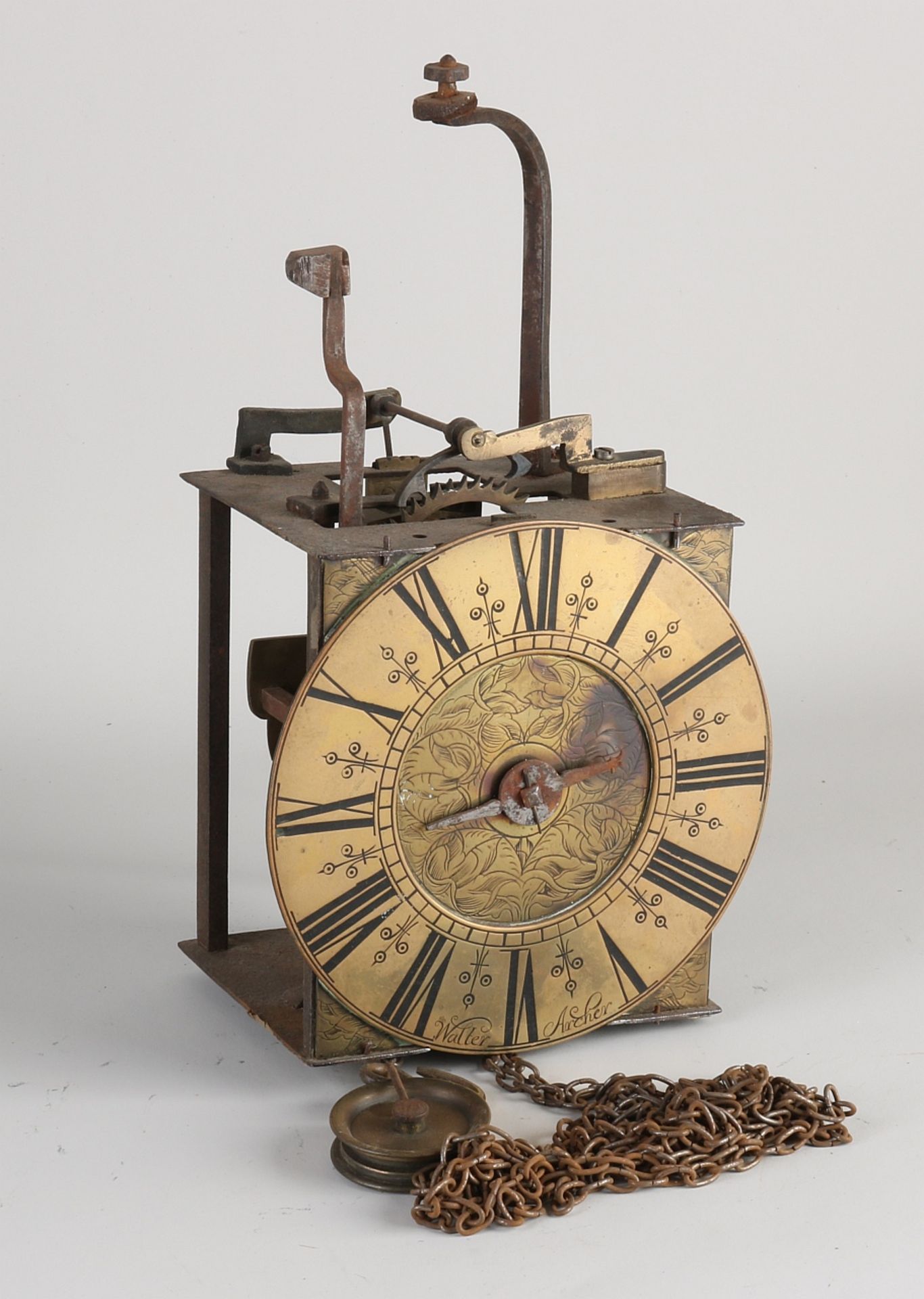 English lantern clock movement