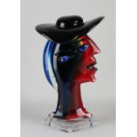 Modern glass sculpture, Woman with hat
