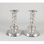 Two silver candlesticks