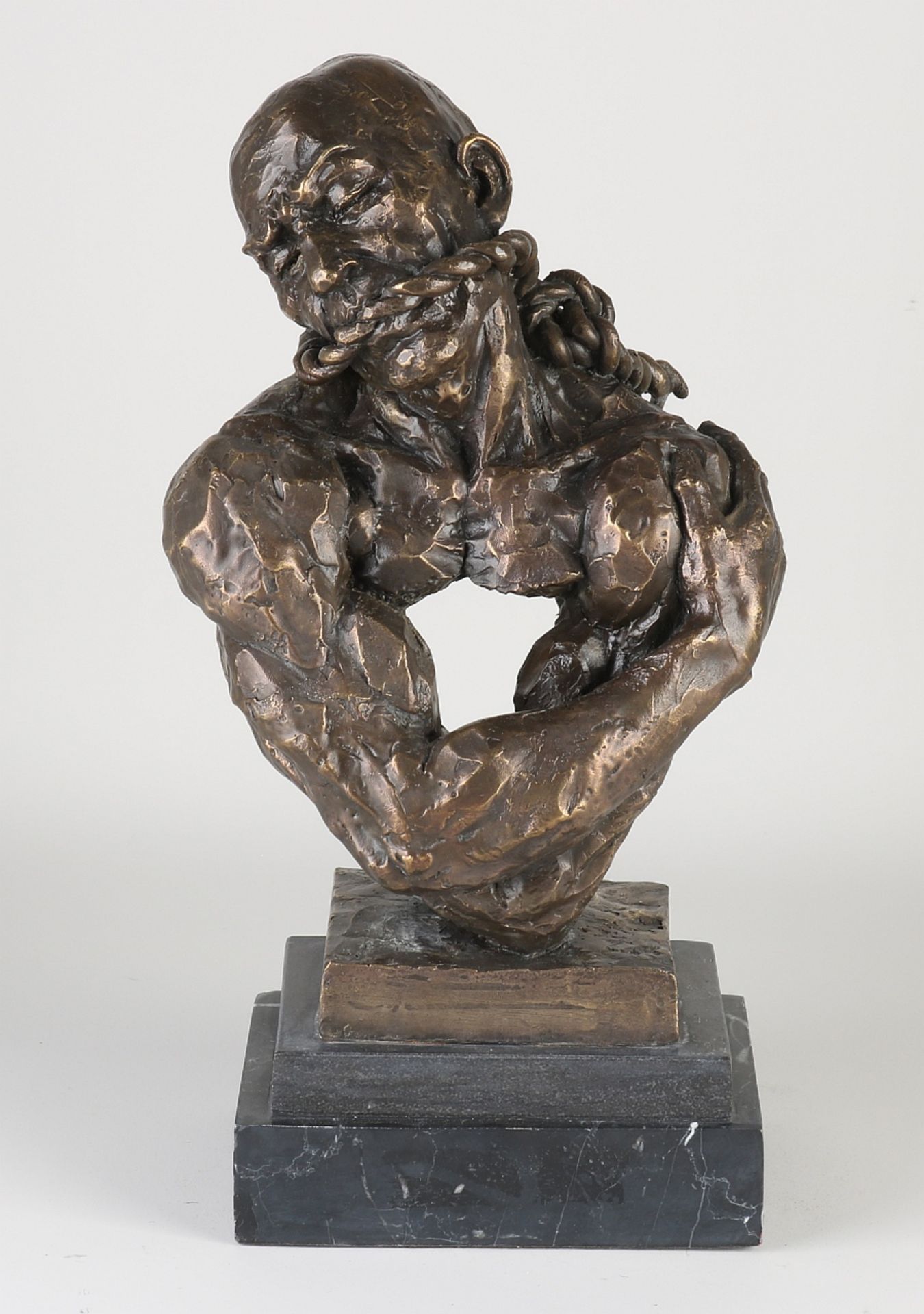 Bronze figure, Man gagged