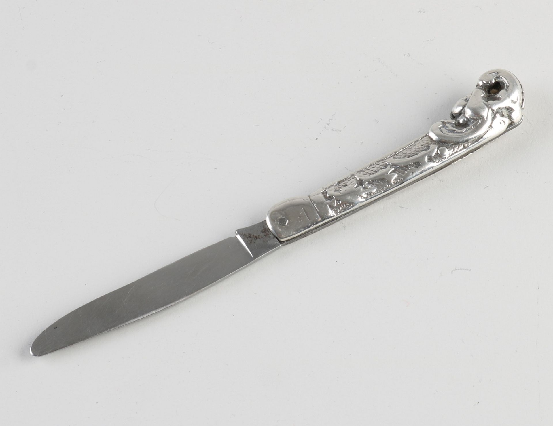 Frisian pocket knife with silver and hunting scene