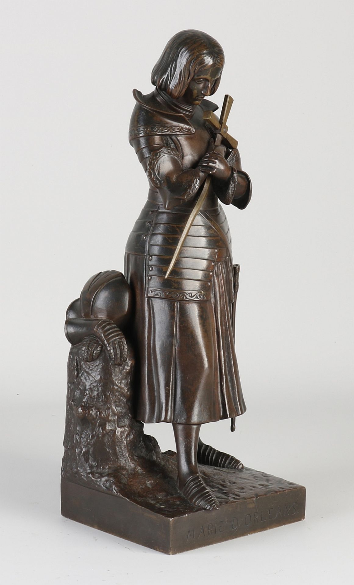 Antique French bronze figure, Joan of Arc - Image 2 of 2