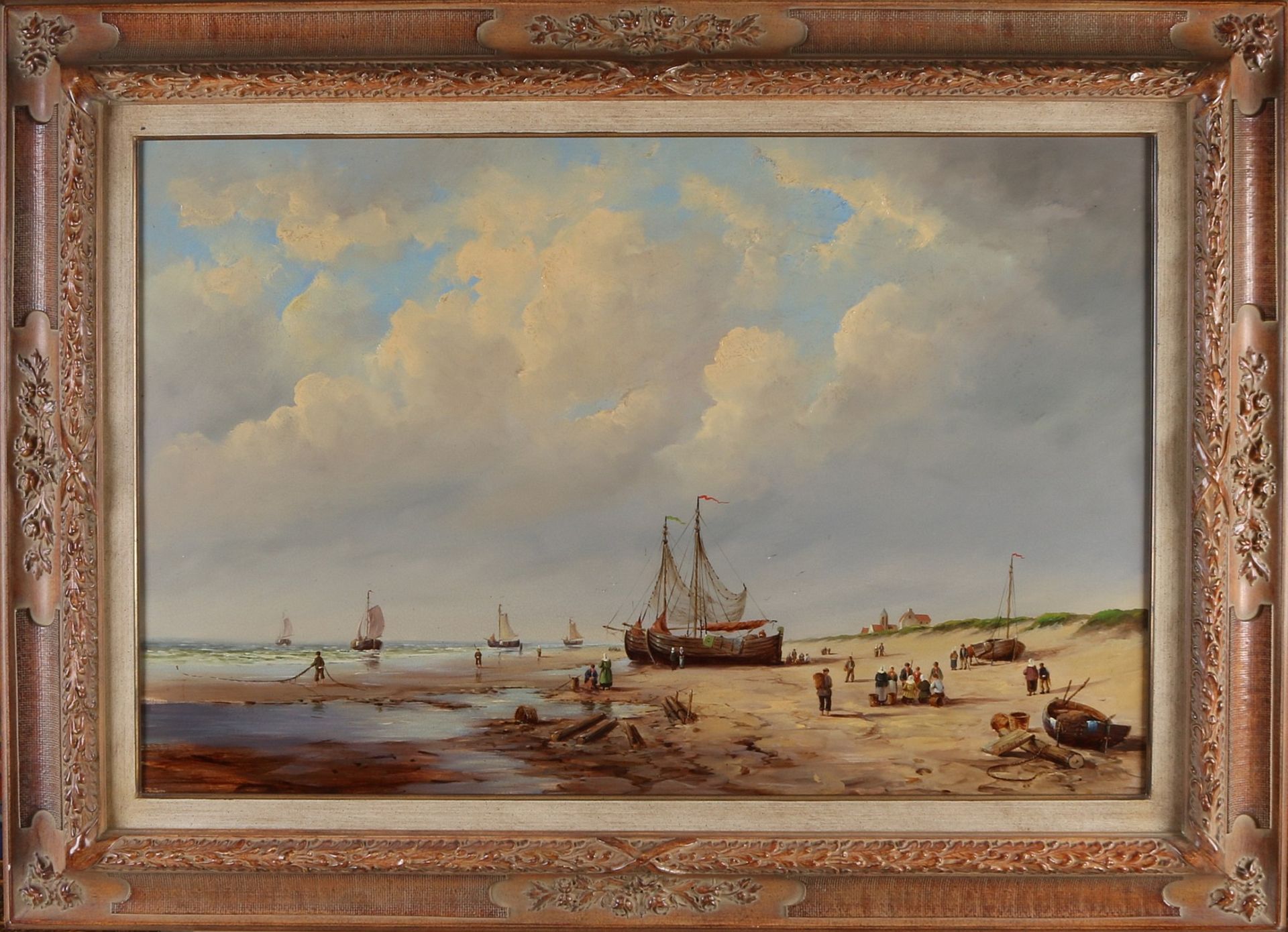 AL Perk Fecit, Beach view with fishing boats