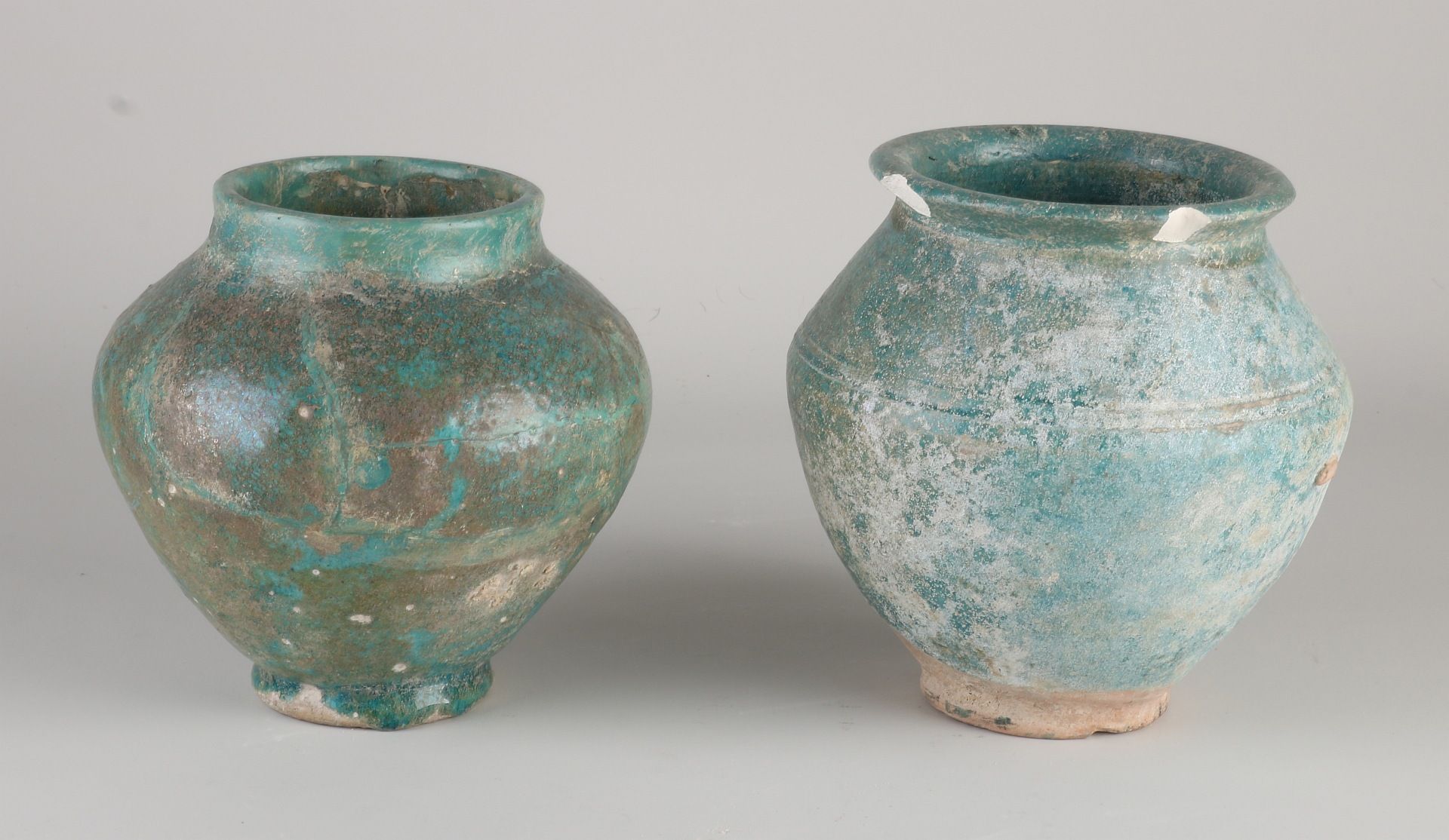 2x Iranian Nishapur pots - Image 2 of 2