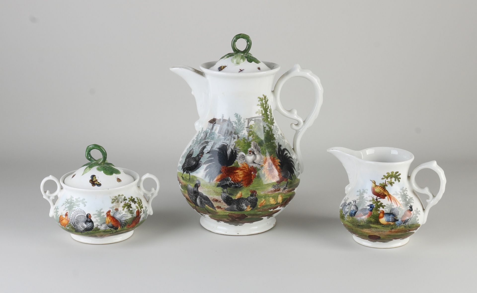 Rare three-piece KPM tea set