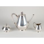 Silver pitcher & milk/sugar set