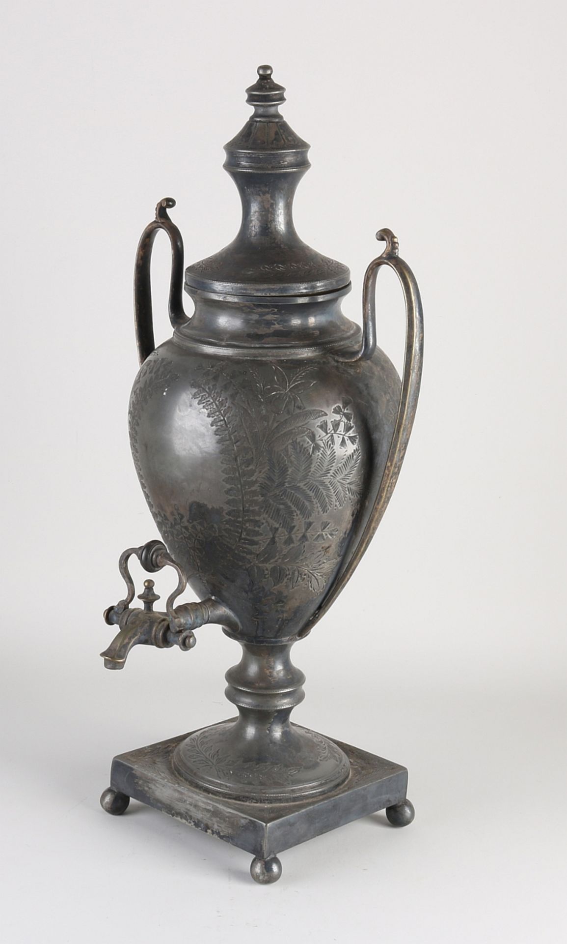 Antique plated tap jug, 1800