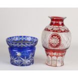 Two pieces of antique Bohemian glassware