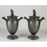 Two antique pewter jars