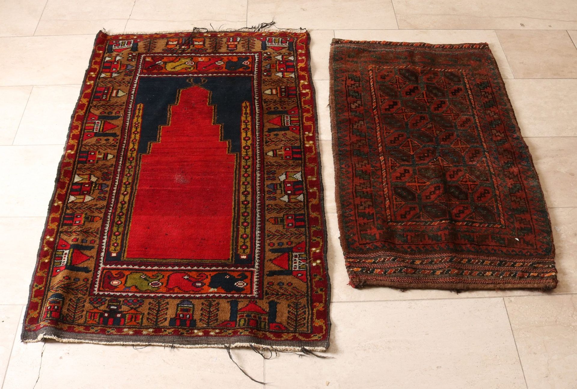 Two Persian prayer rugs