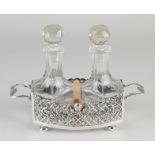 Oil and vinegar set with silver