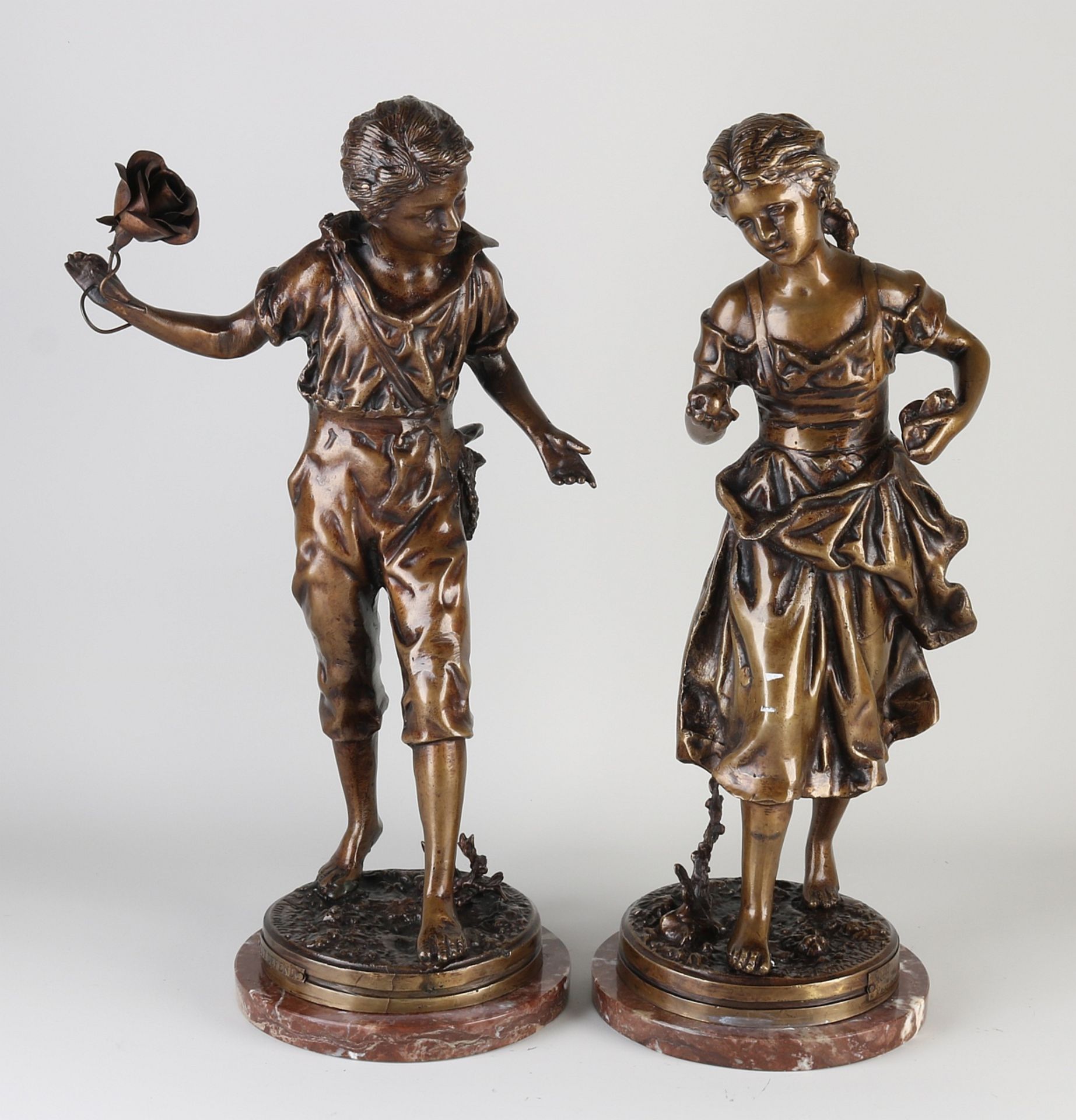 Two bronze figures