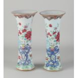 Two Family Rose vases, H 24 cm.