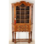 Burr walnut display cabinet, 1880