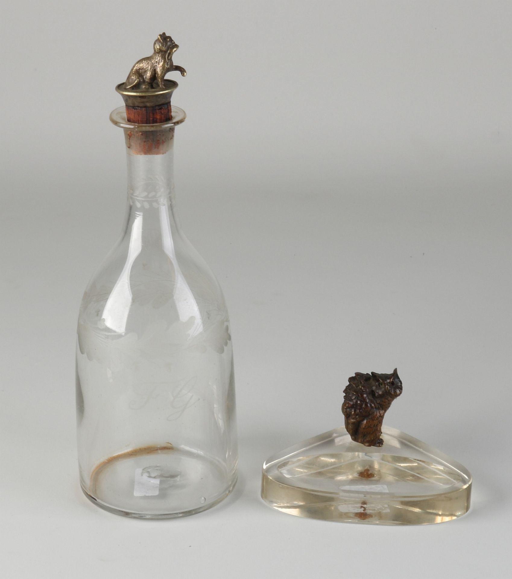 Two parts antique glassware