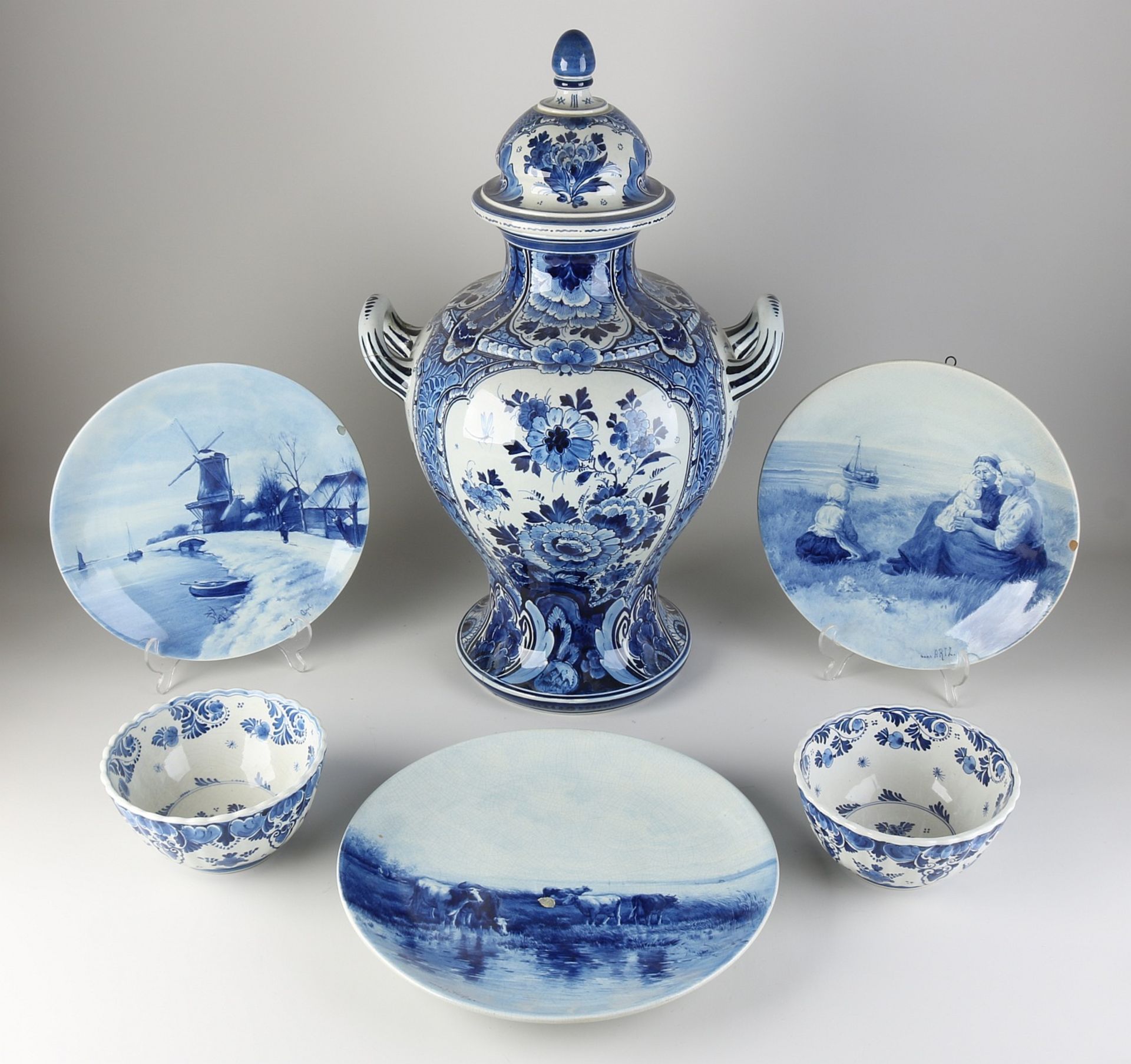 Lot old/antique Delft Fayence (6x)