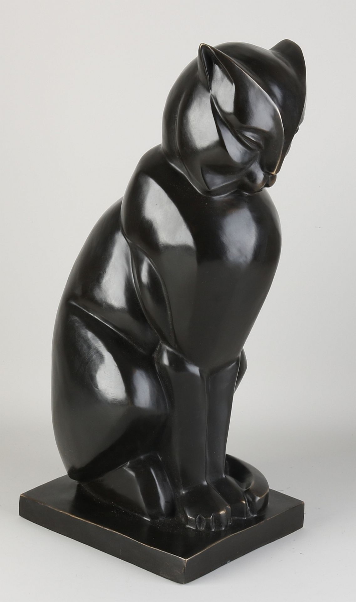 Bronze sculpture, Cat in Art Deco style - Image 2 of 2