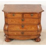 Marquetry inlaid chest of drawers
