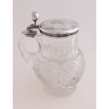 Crystal beer mug with silver lid