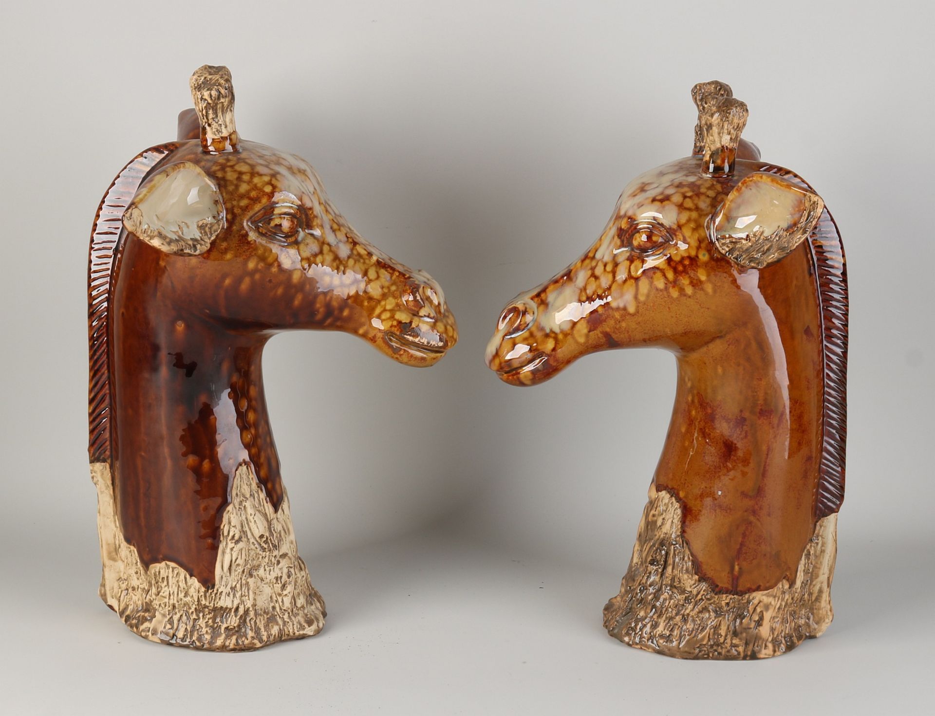 Two giraffe heads - Image 2 of 2