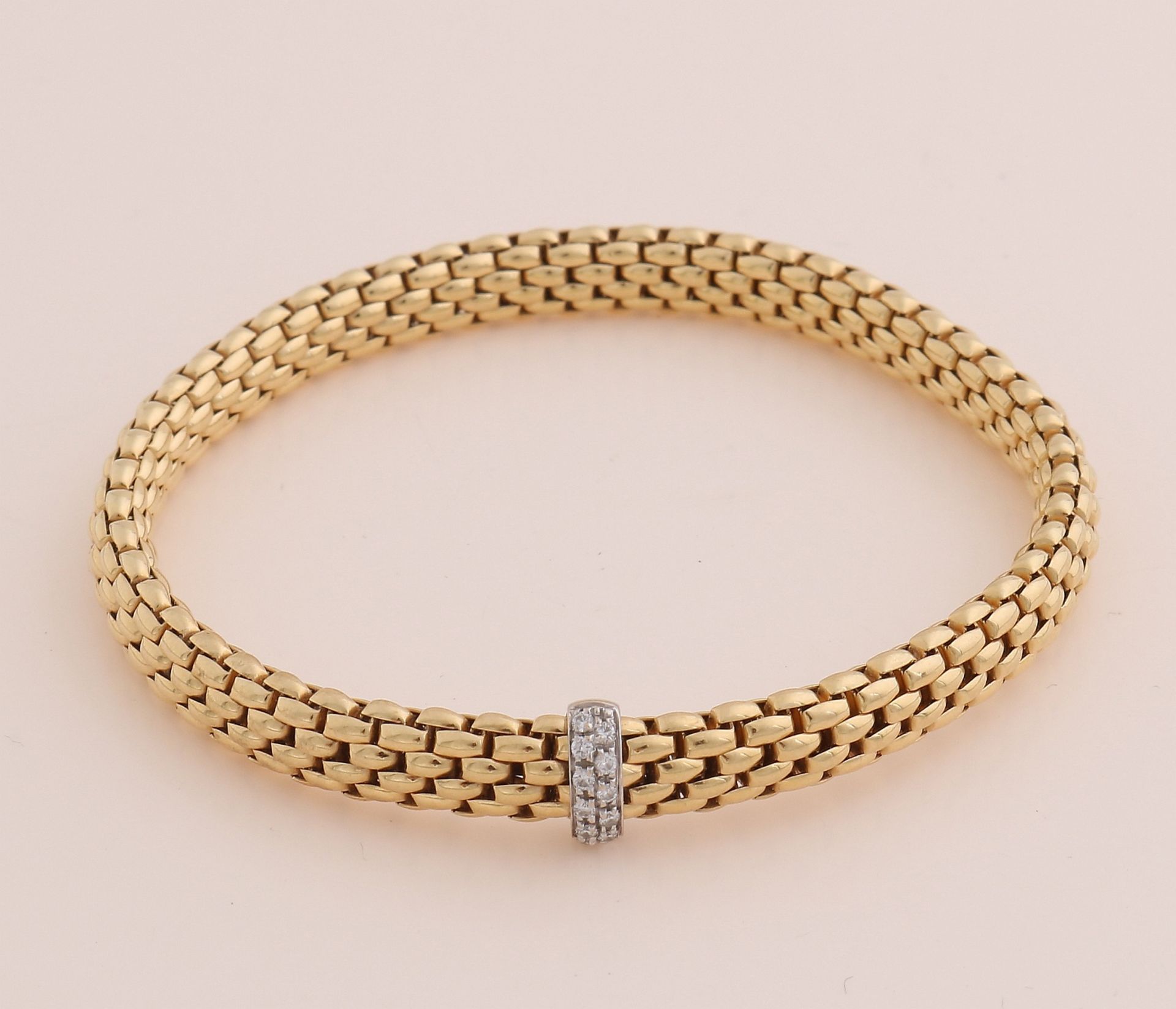 Yellow gold bracelet with diamond, Fope
