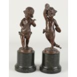 Two antique bronze figures, 1900