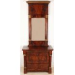 Biedermeier chest of drawers with mirror