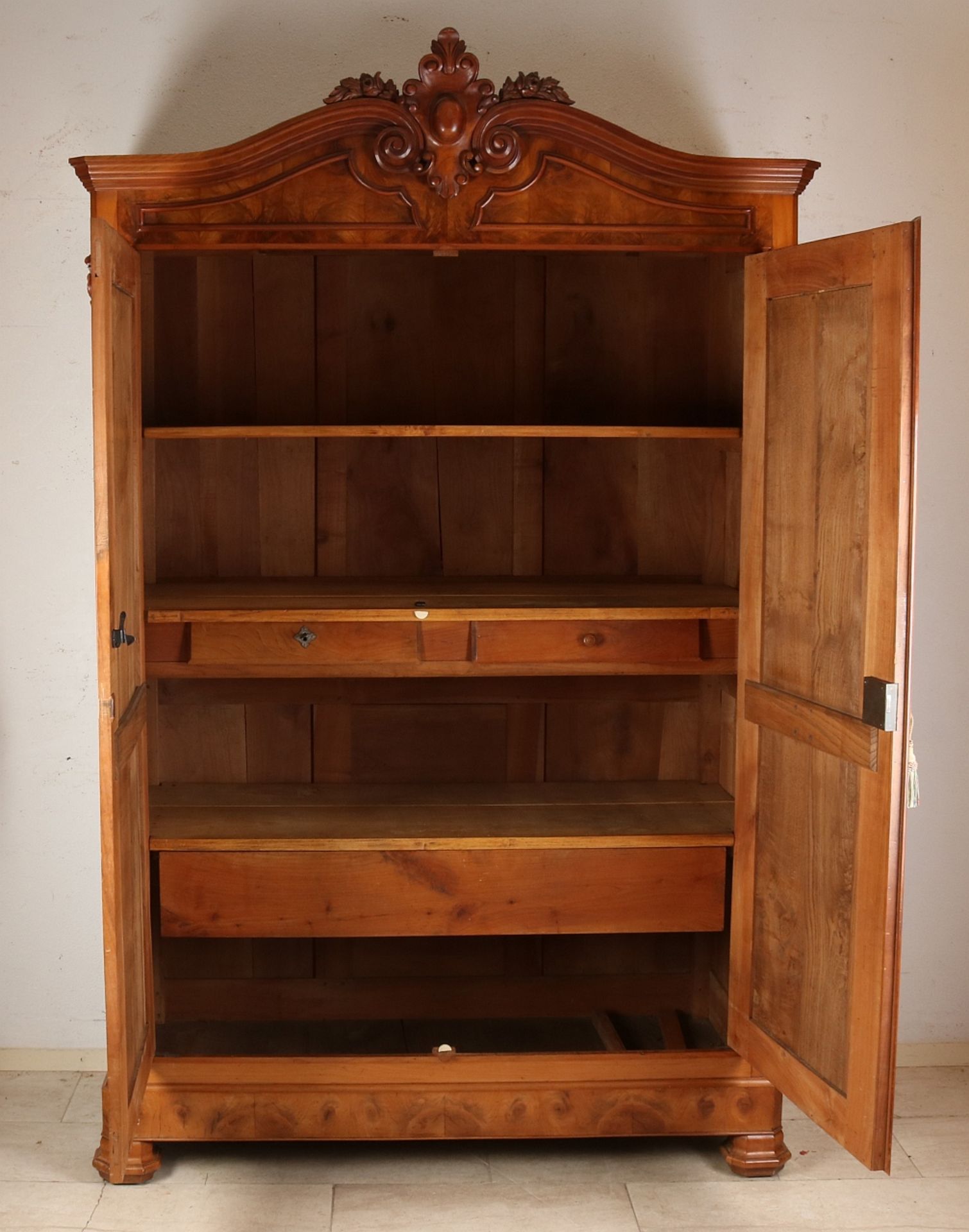 French cherry wood linen closet - Image 2 of 2