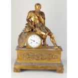 French fire-gilt mantel clock, 1820