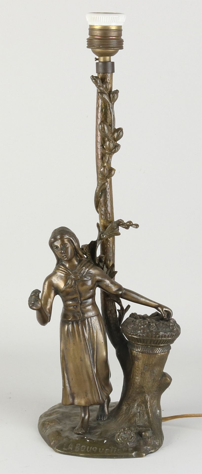 French bronze table lamp, 1900