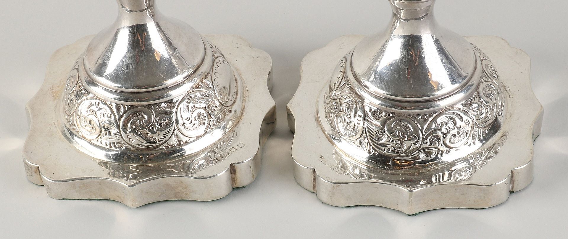 Pair of silver candlesticks - Image 2 of 2