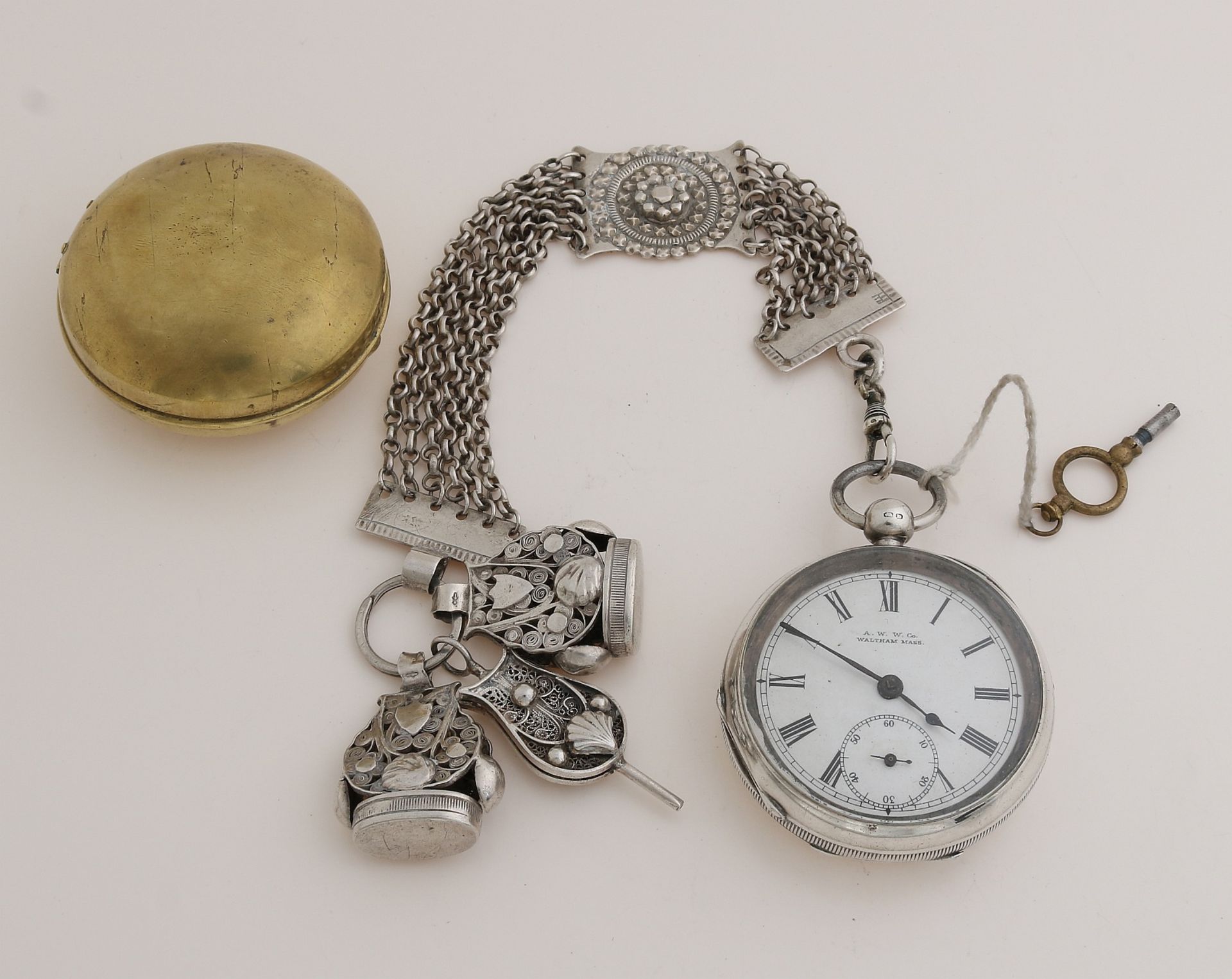 Silver men's watch etc.