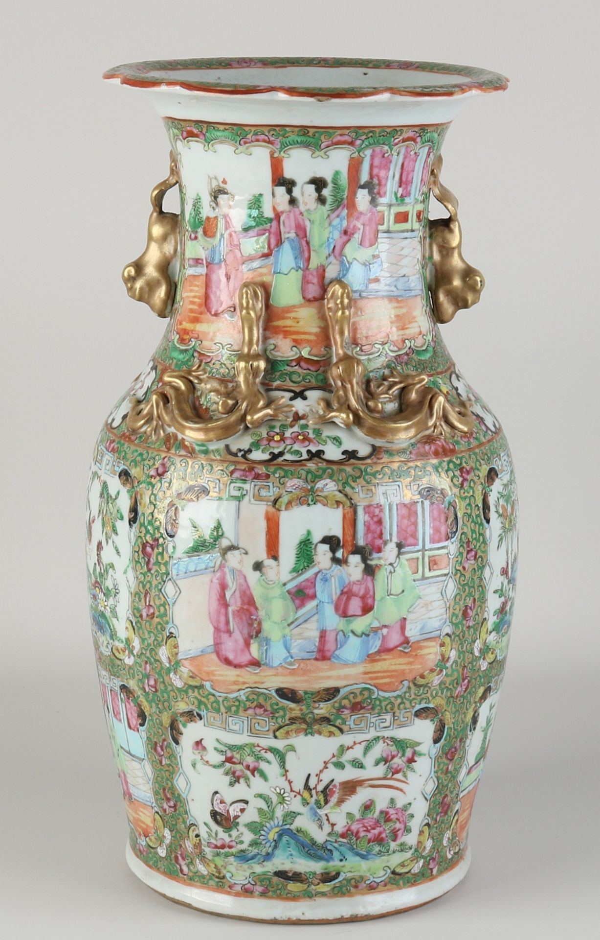 Chinese Cantonese vase, H 35 cm.