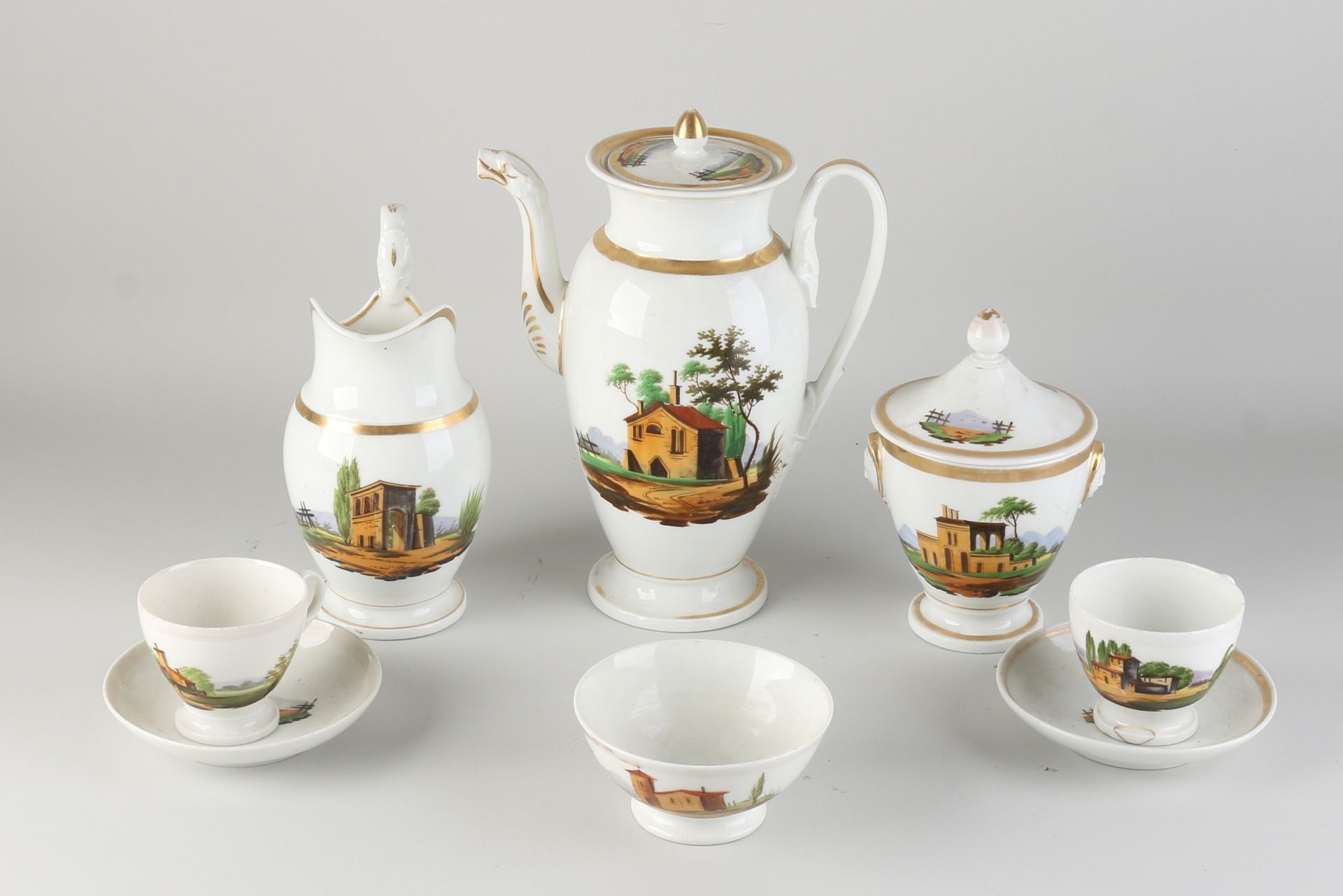 Six-piece French tea set