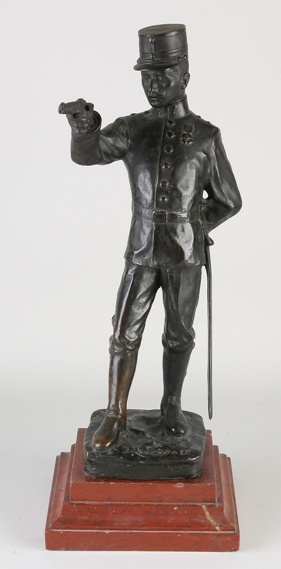 French bronze figure, Officer