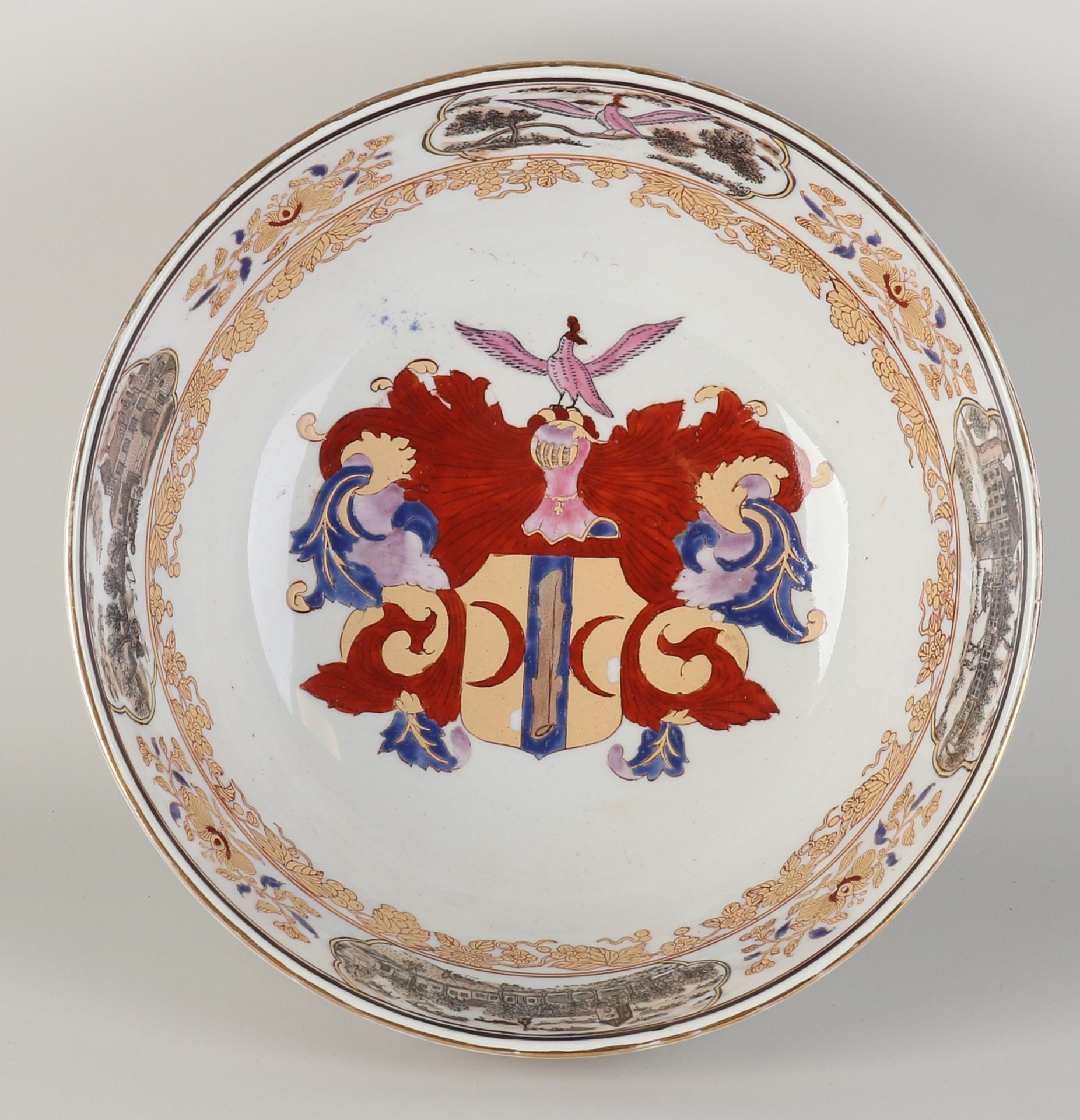 Large bowl with family coat of arms - Image 2 of 3