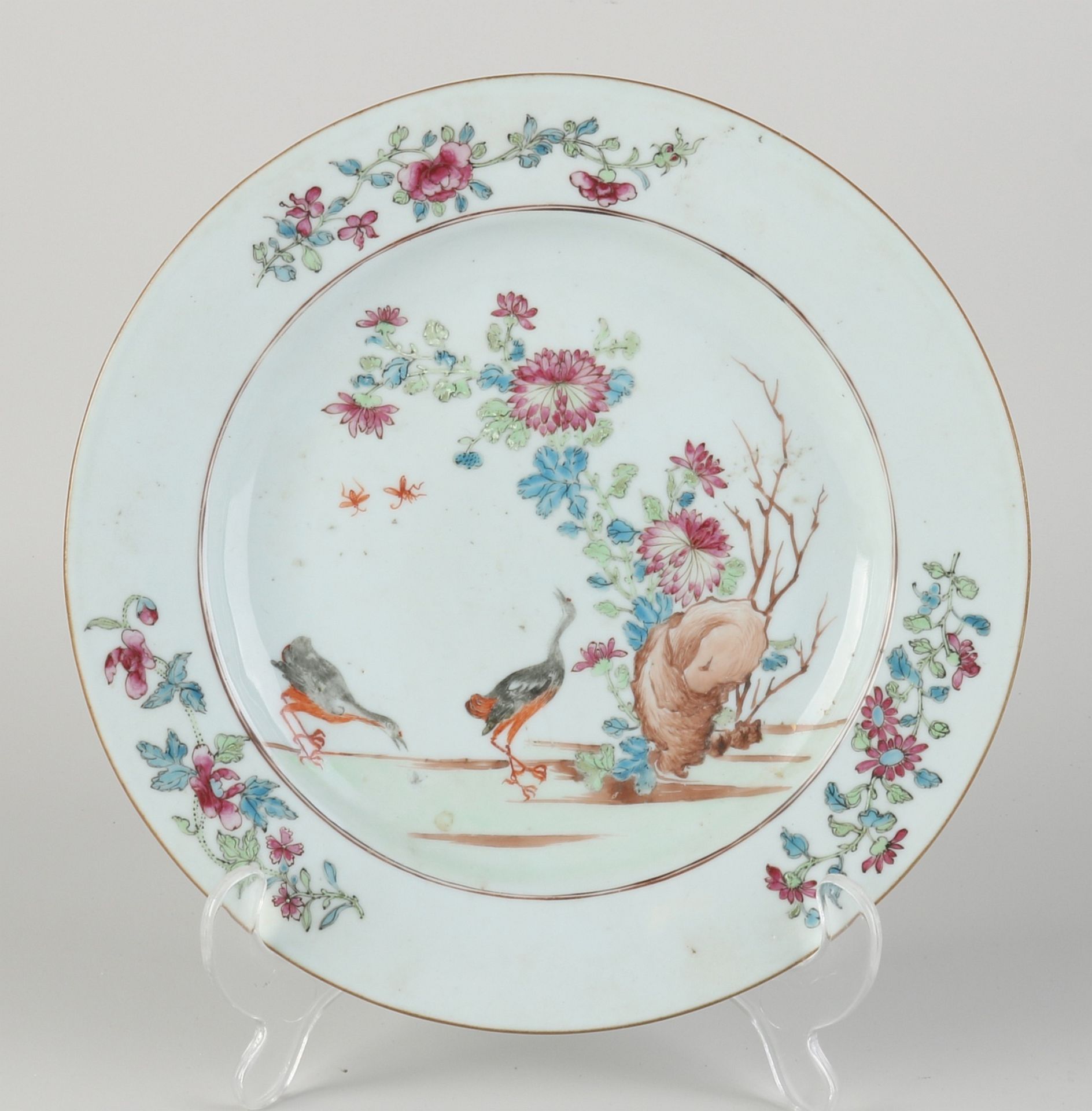 18th century Chinese Family Rose plate Ø 22.7 cm.