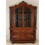 burr walnut china cabinet