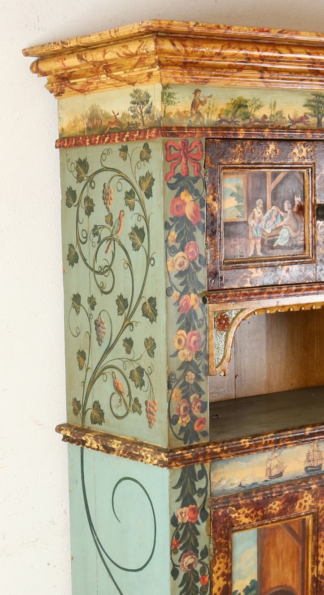 Antique painted cabinet - Image 4 of 4
