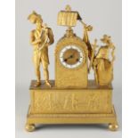 Fire-gilt mantel clock, Man with lyra