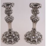 Two silver candlesticks