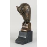 Bronze figure, Owl in Art Deco style