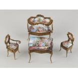 Viennese Miniature Dollhouse Furniture Set