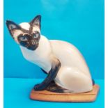 Rare Vintage 1960s Seneshall Pottery Seated Persian Cat