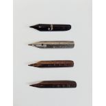Four stamped NER and LNER Fountain Pen Nibs with North Eastern Engines Sounds Vinyl Record