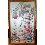 Large Framed Chinese Embroidered Silk Panel