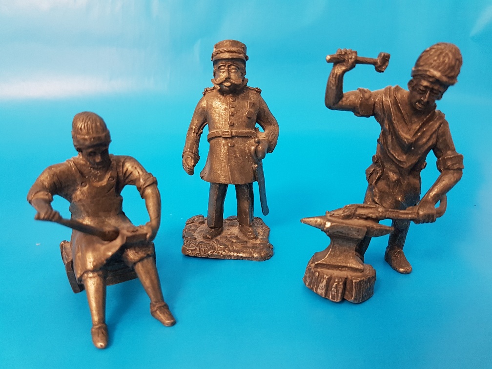 Three Royal Holland Pewter Figurines 3.5 inches height (3) plus one other - Image 2 of 3